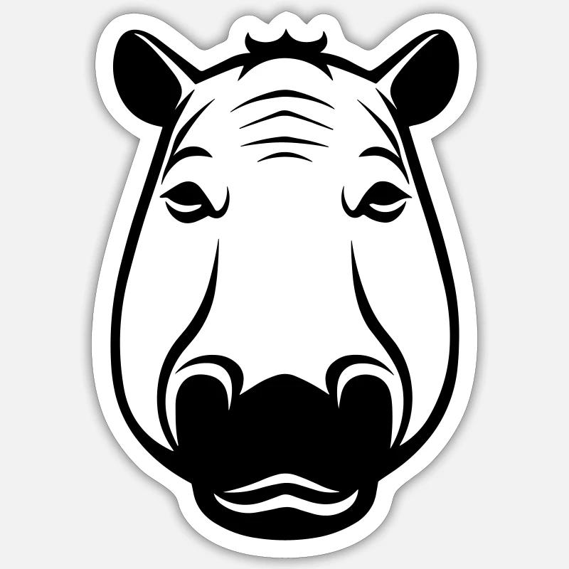 hippopotamus - Sticker size S (10 x 10 cm) - white matte