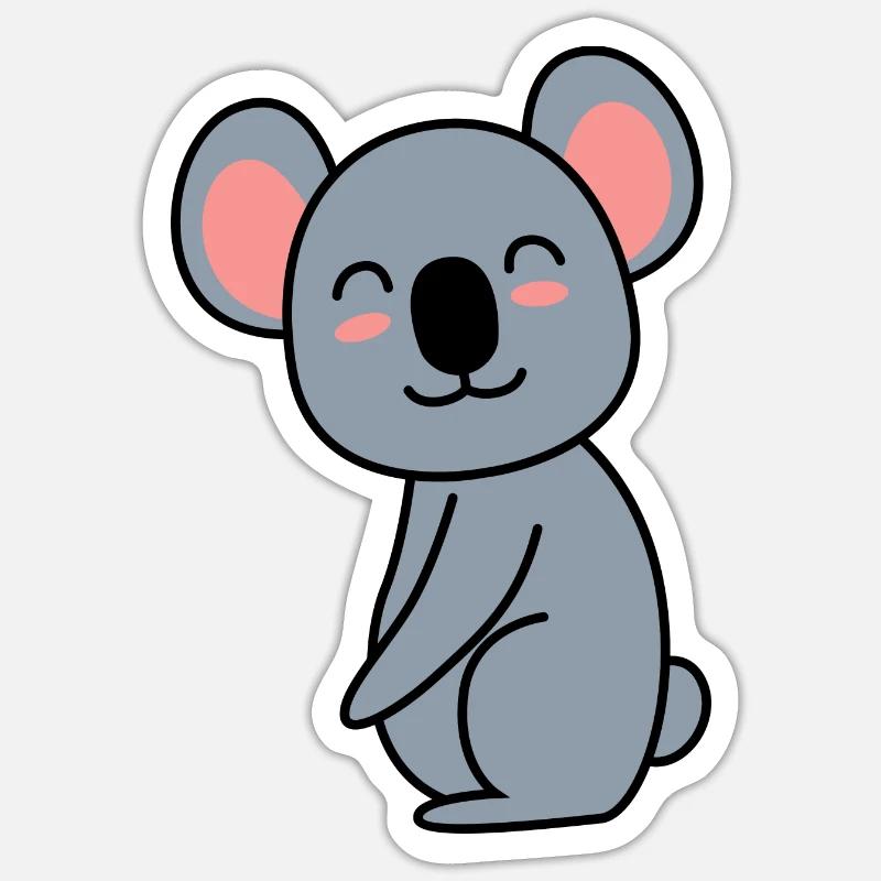 Koala Comic Animal - Sticker taille S (10 x 10 cm) - blanc mat