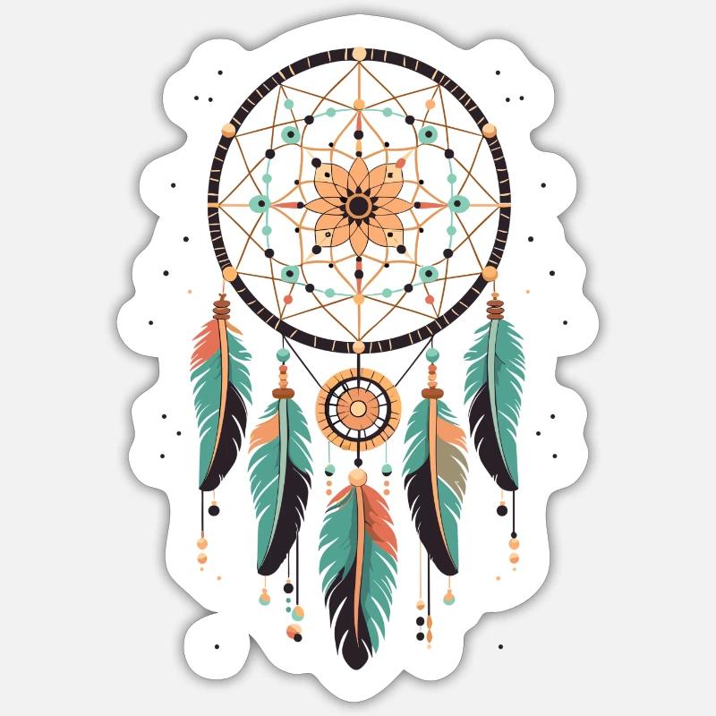 Traumfänger - Sticker Größe S (10 x 10 cm) - Mattweiß