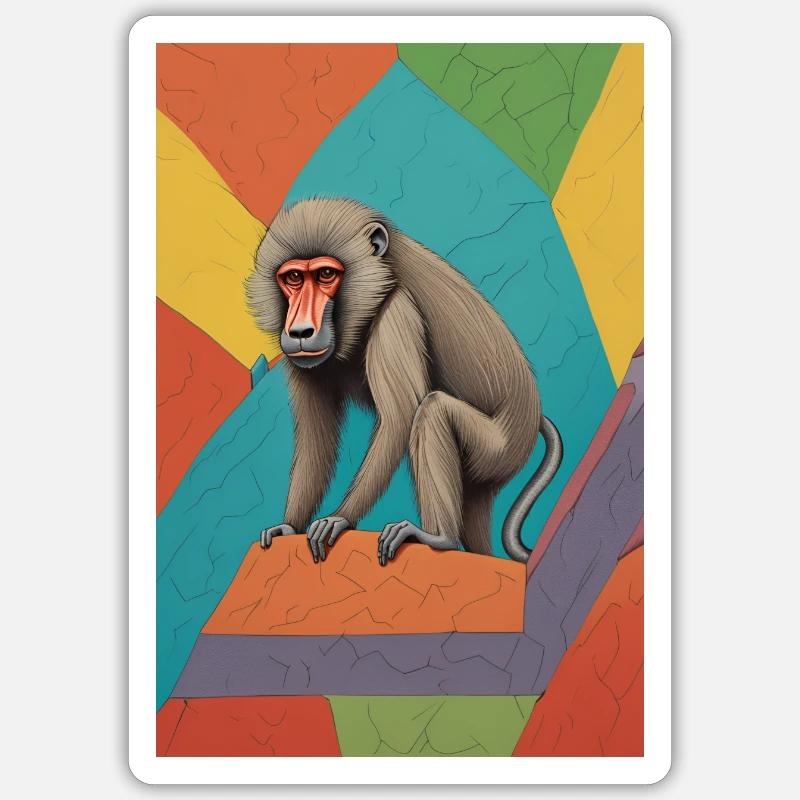 Boulder-Pavian Sticker Größe S (10 x 10 cm)
