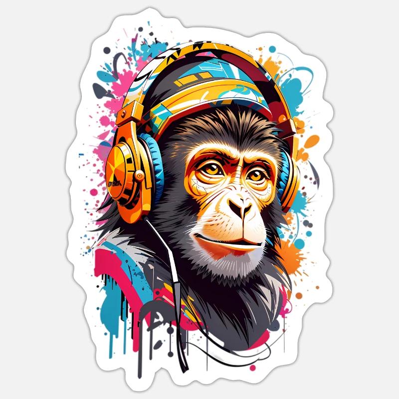 Coole Affe Sticker Größe S (10 x 10 cm)