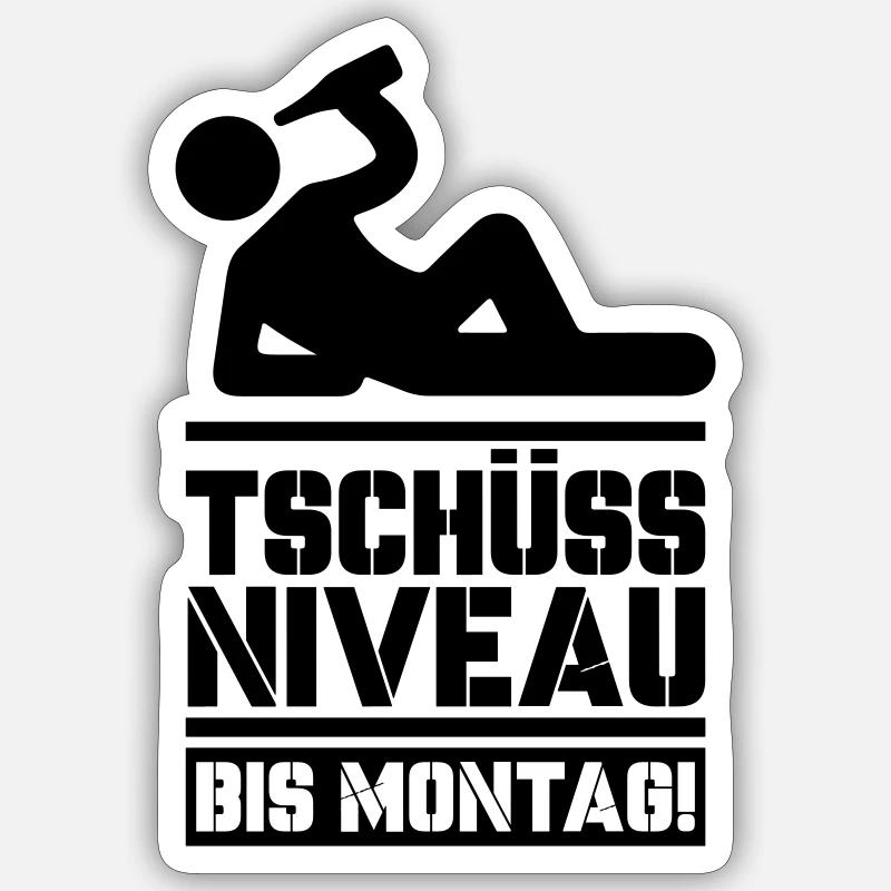 tschüss niveau - Sticker Größe S (10 x 10 cm) - Mattweiß
