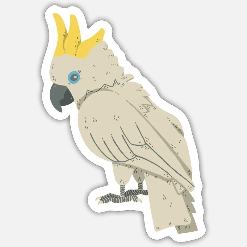 Cacatoès - Sticker taille S (10 x 10 cm) - blanc mat