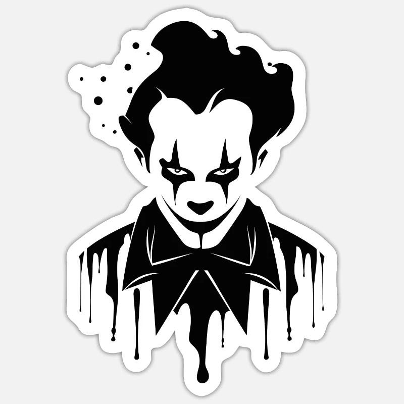 Scary Clown Secret Sticker size S (10 x 10 cm)