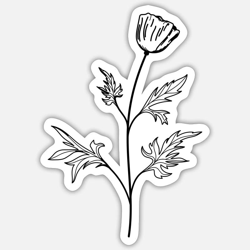 Abstract Flower - Sticker size S (10 x 10 cm) - white matte