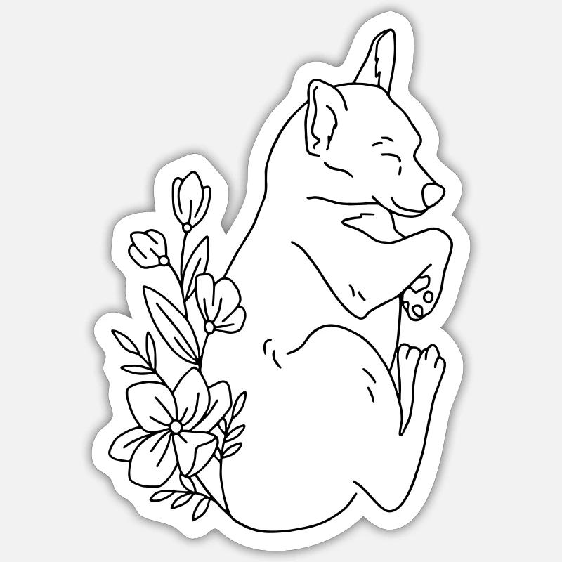 chien - Sticker taille S (10 x 10 cm) - blanc mat