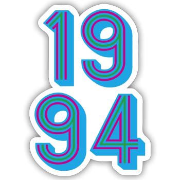 1994 Geburtsjahr | Farben änderbar - Sticker Größe S (10 x 10 cm) - Mattweiß - Vorne