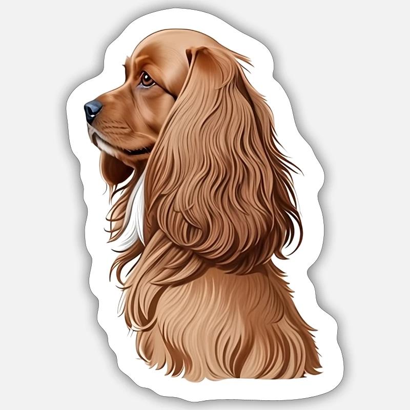 Cocker Spaniel - Sticker Größe S (10 x 10 cm) - Mattweiß