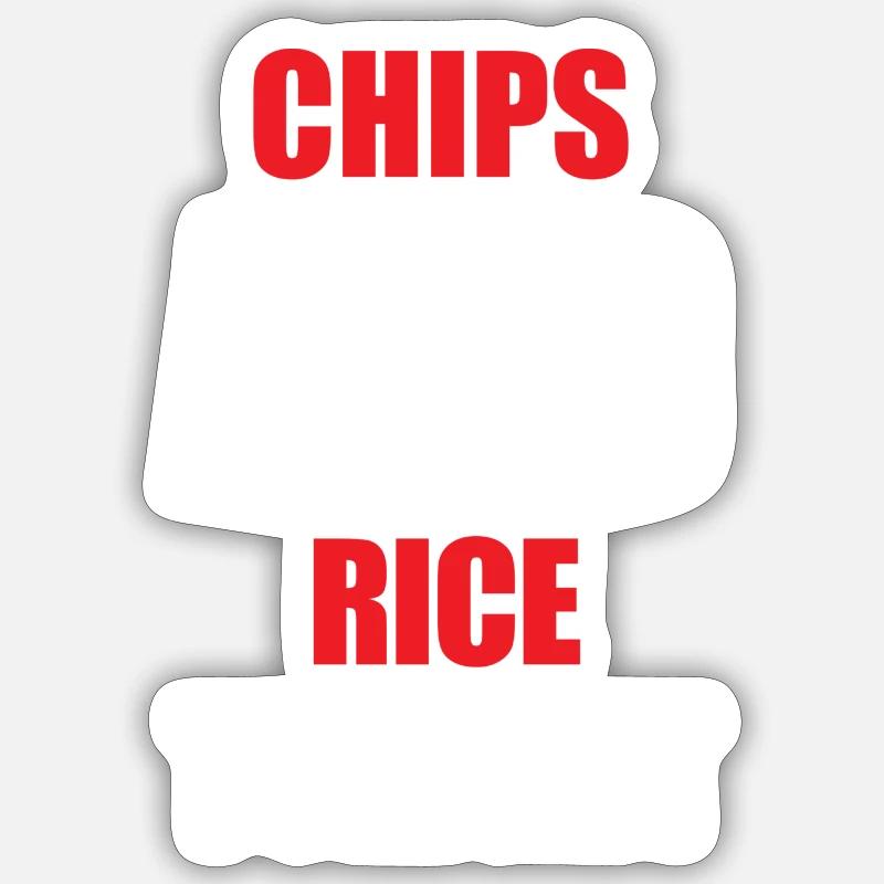 Chips Riz blanc - Sticker taille S (10 x 10 cm) - blanc mat