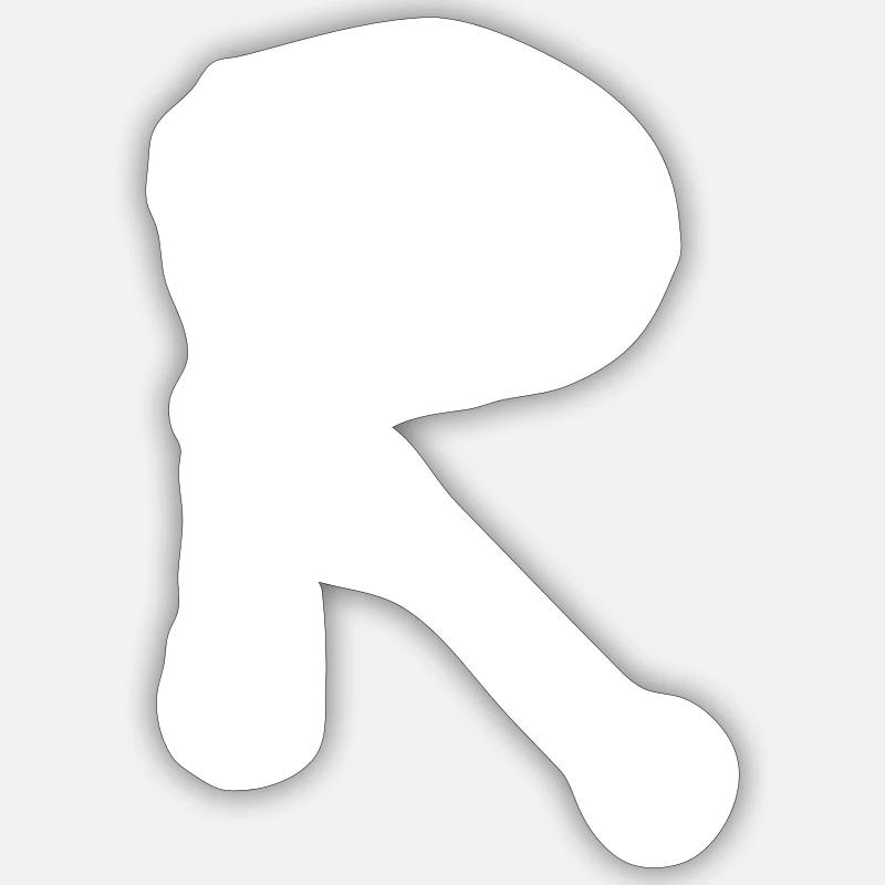 R - Iinitale / Buchstabe - Gesprüht - Sticker Größe S (10 x 10 cm) - Mattweiß
