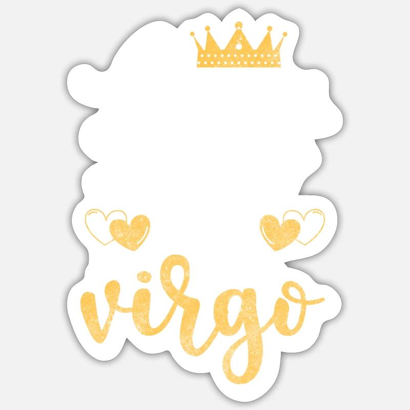 Jungfrau August Element Zeichen - Sticker Größe S (10 x 10 cm) - Mattweiß