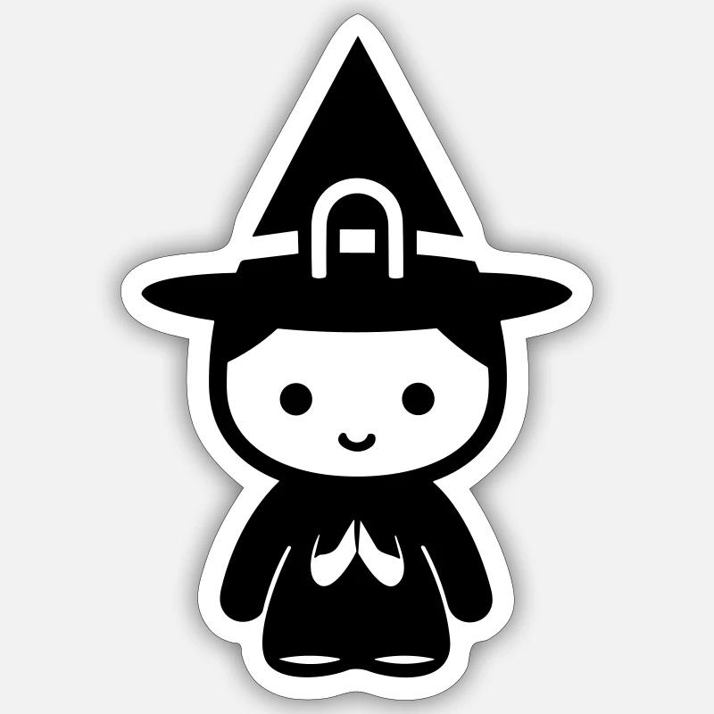 Petite sorcière - Sticker taille S (10 x 10 cm) - blanc mat