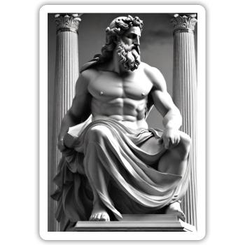 Zeus II - Sticker size S (10 x 10 cm) - white matte - Front