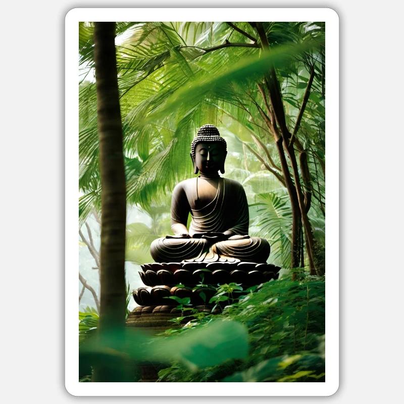 Bouddha I - Sticker taille S (10 x 10 cm) - blanc mat