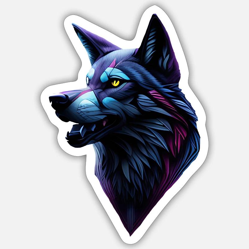 Wolf - Sticker Größe S (10 x 10 cm) - Mattweiß
