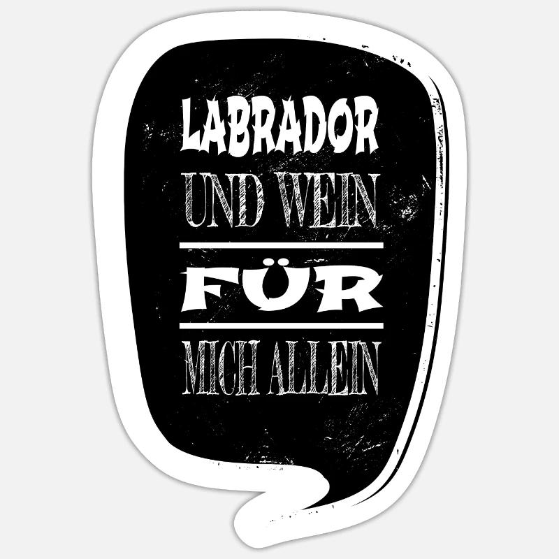 weisswein tier schäferhund - Sticker Größe S (10 x 10 cm) - Mattweiß