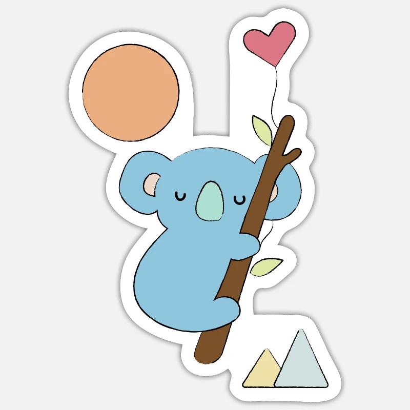 Koala mit Herz - Geschenkidee - Geschenk - Sticker Größe S (10 x 10 cm) - Mattweiß