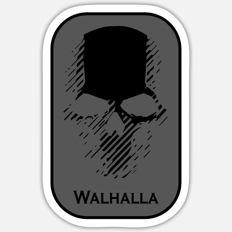 Walhalla - Sticker Größe S (10 x 10 cm) - Mattweiß