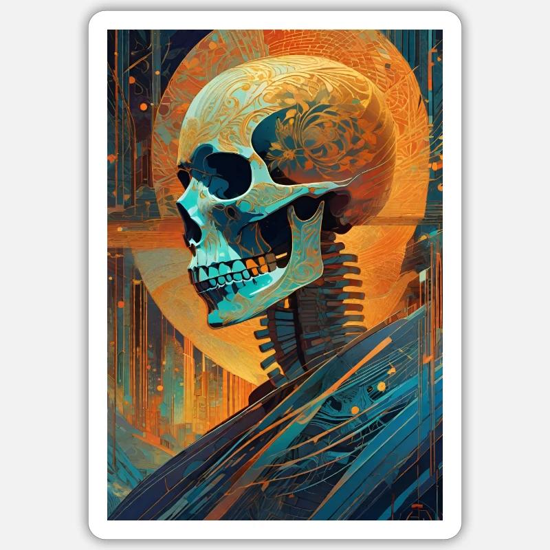 Futuristic skeleton Sticker size S (10 x 10 cm)