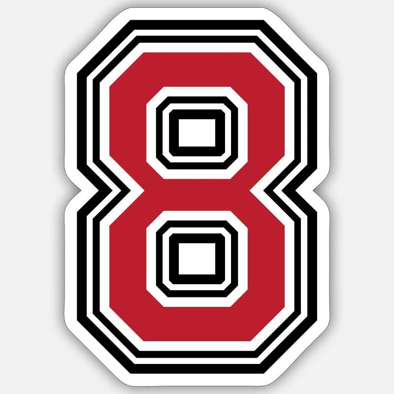 8 symbole numérique - Sticker taille S (10 x 10 cm) - blanc mat