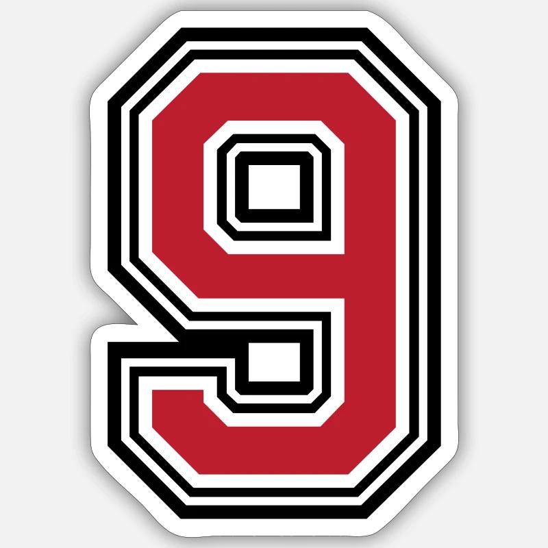 9 number symbol - Sticker size S (10 x 10 cm) - white matte