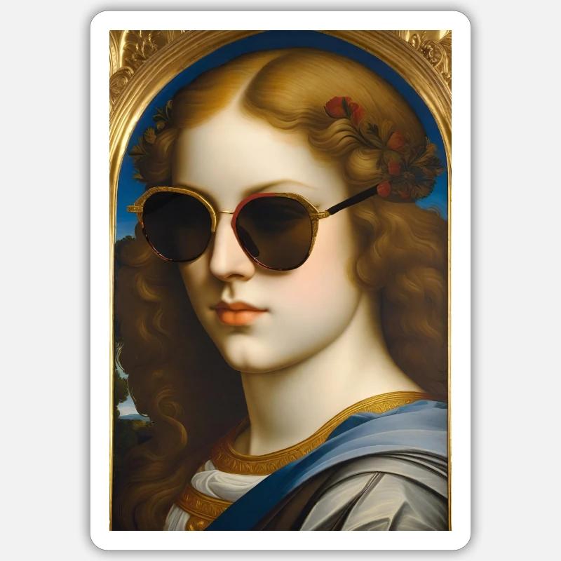 Lunettes de soleil Renaissance - Sticker taille S (10 x 10 cm) - blanc mat