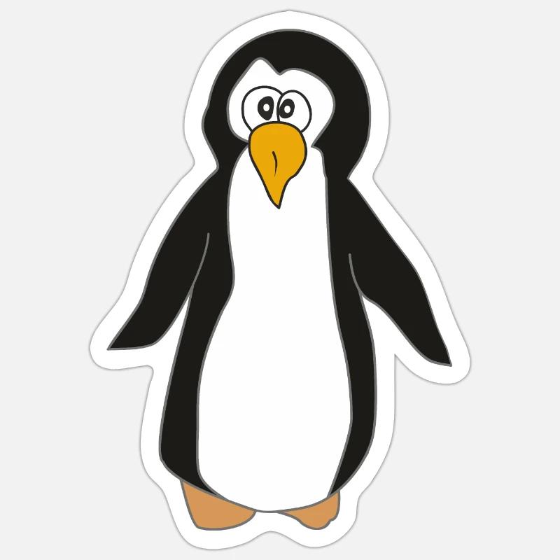 Drôle de pingouin - Sticker taille S (10 x 10 cm) - blanc mat