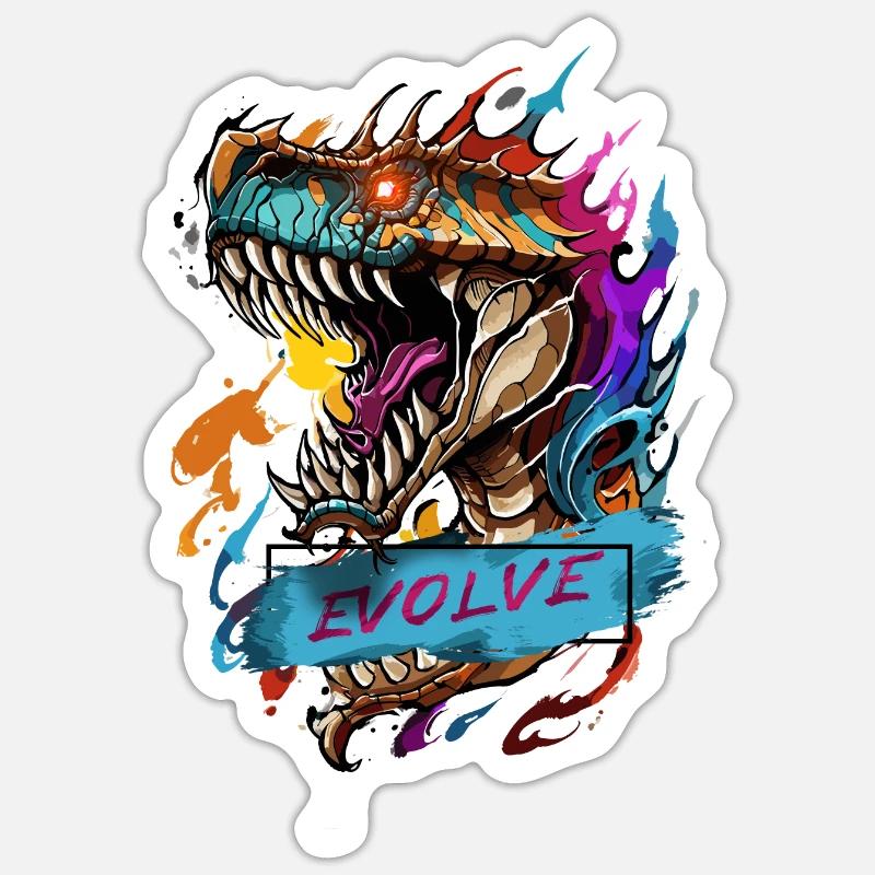 Roaring Evolution Sticker size S (10 x 10 cm)
