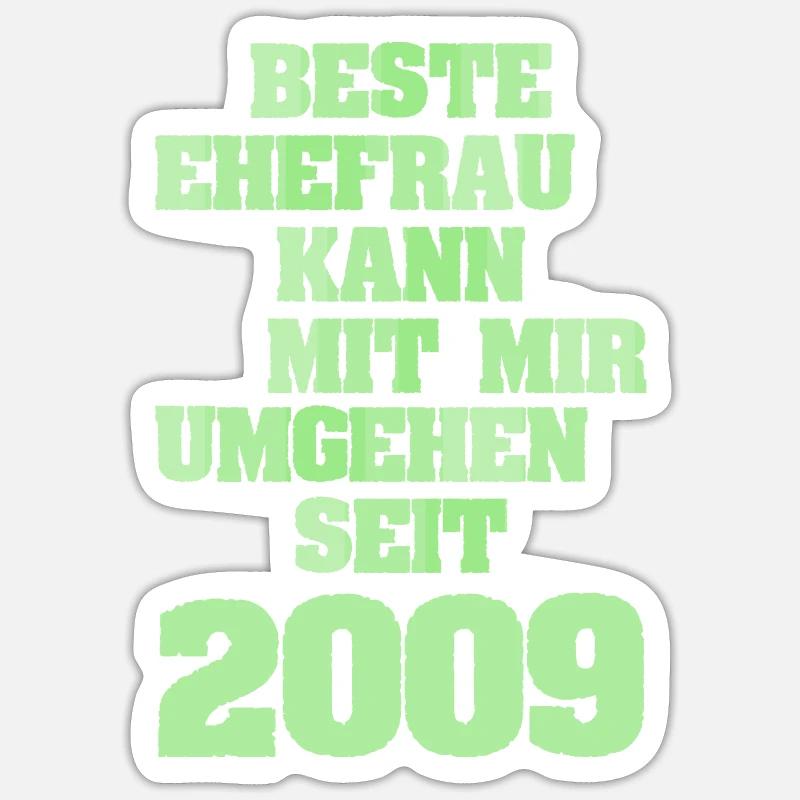 Ehefrau 2009 - Sticker Größe S (10 x 10 cm) - Mattweiß