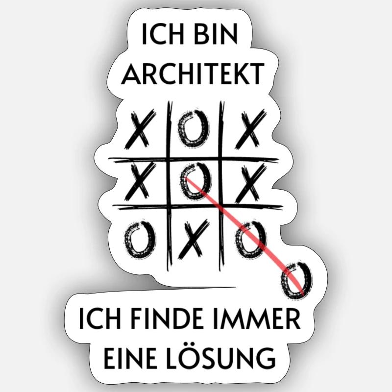 Ich bin Architekt - Sticker Größe S (10 x 10 cm) - Mattweiß