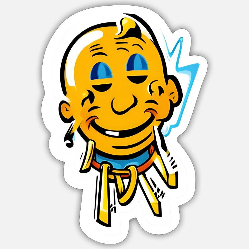 lächle Zombie - Sticker Größe S (10 x 10 cm) - Mattweiß