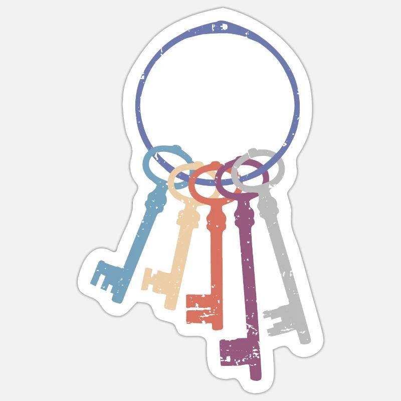 Jeu de clés - Sticker taille S (10 x 10 cm) - blanc mat