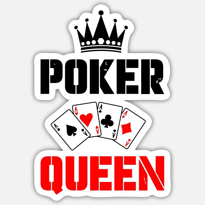 Poker Queen - Sticker size S (10 x 10 cm) - white matte
