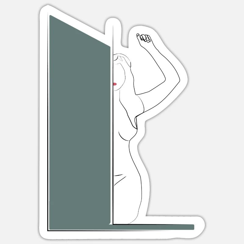 Femme - Sticker taille S (10 x 10 cm) - blanc mat