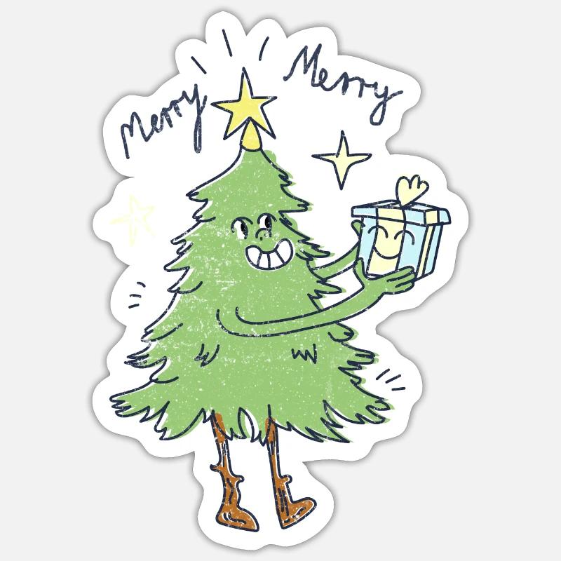 Christmas tree - Sticker size S (10 x 10 cm) - white matte