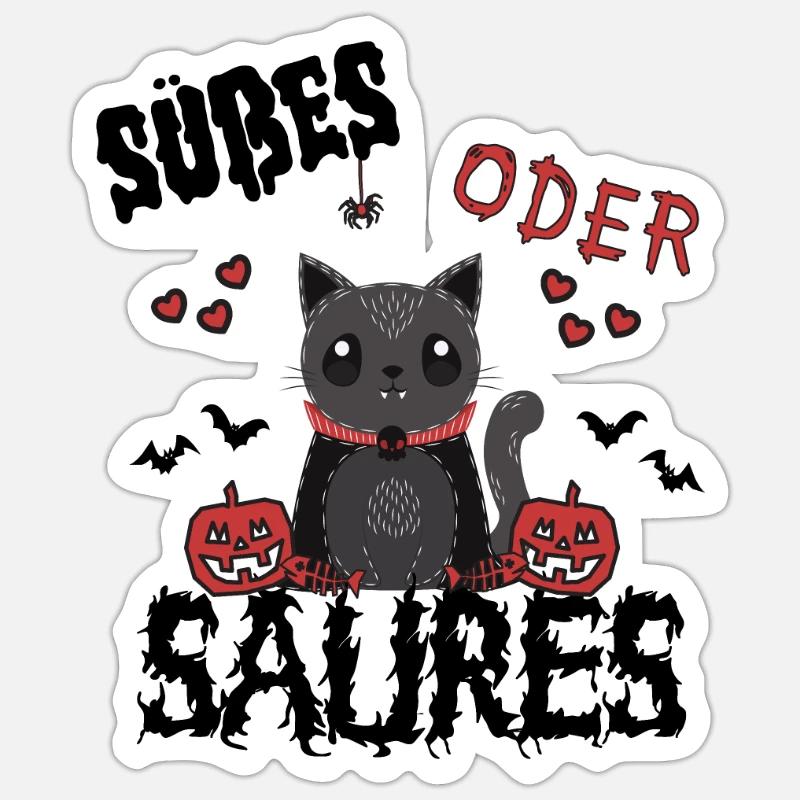 schrecklich niedliches Design süßes oder saures Sticker Größe S (10 x 10 cm)