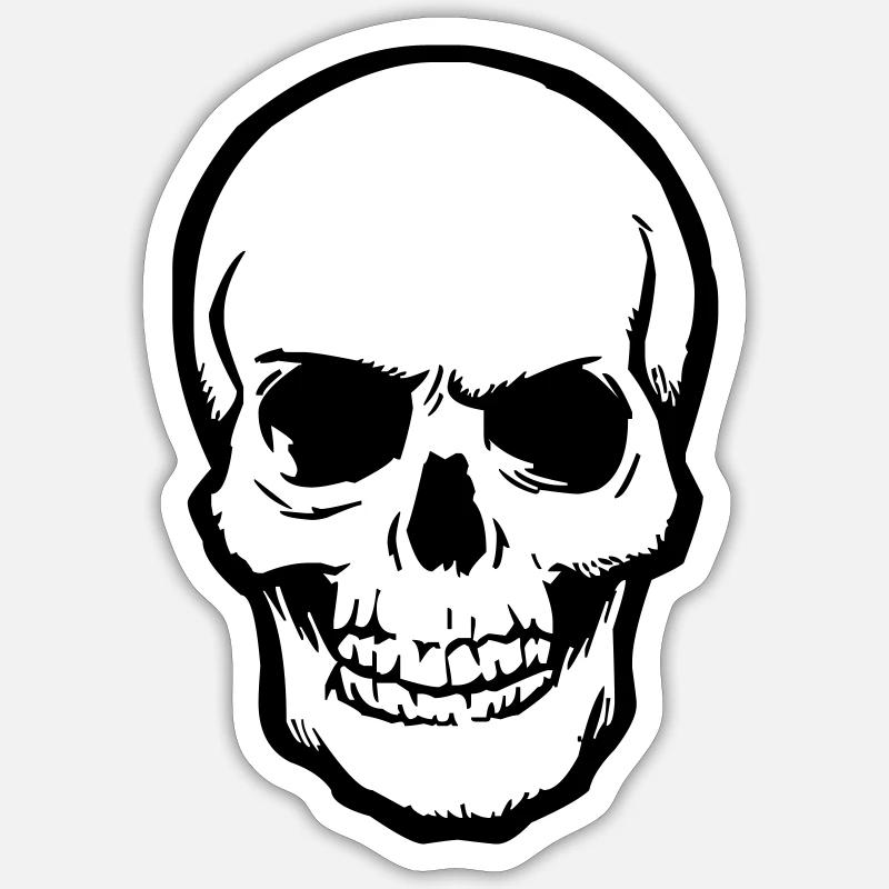Crâne - Sticker taille S (10 x 10 cm) - blanc mat