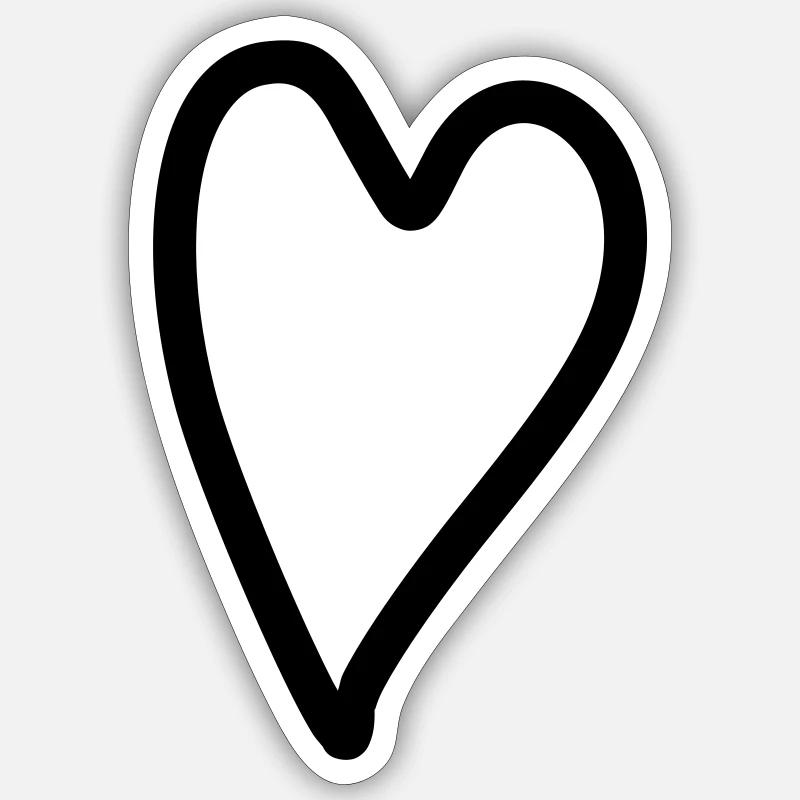 Coeur Simple - Sticker taille S (10 x 10 cm) - blanc mat