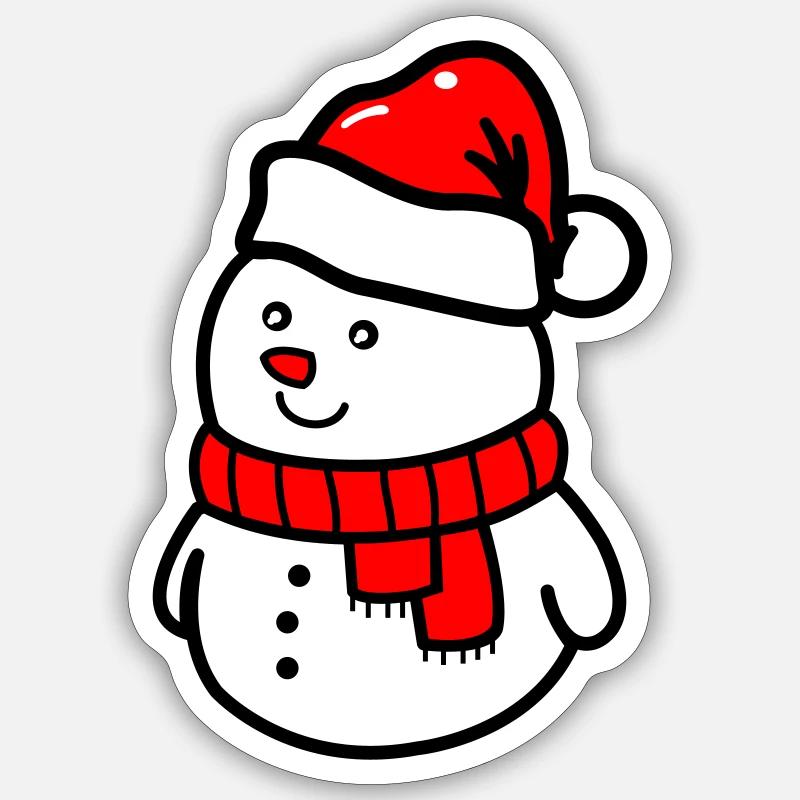 snowman - Sticker size S (10 x 10 cm) - white matte