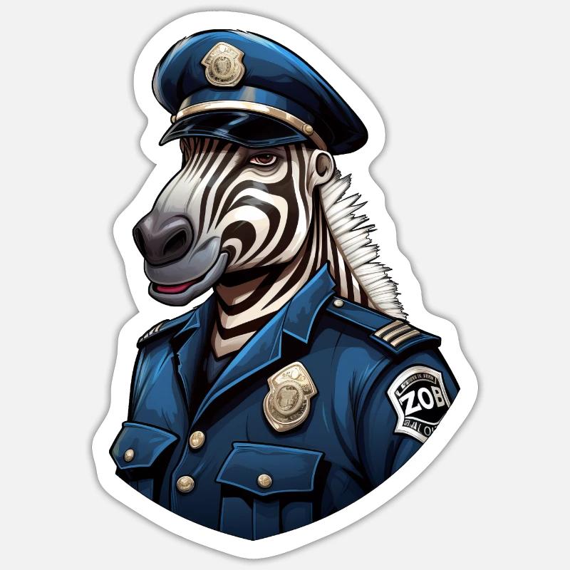 Zebra Policeman Sticker size S (10 x 10 cm)