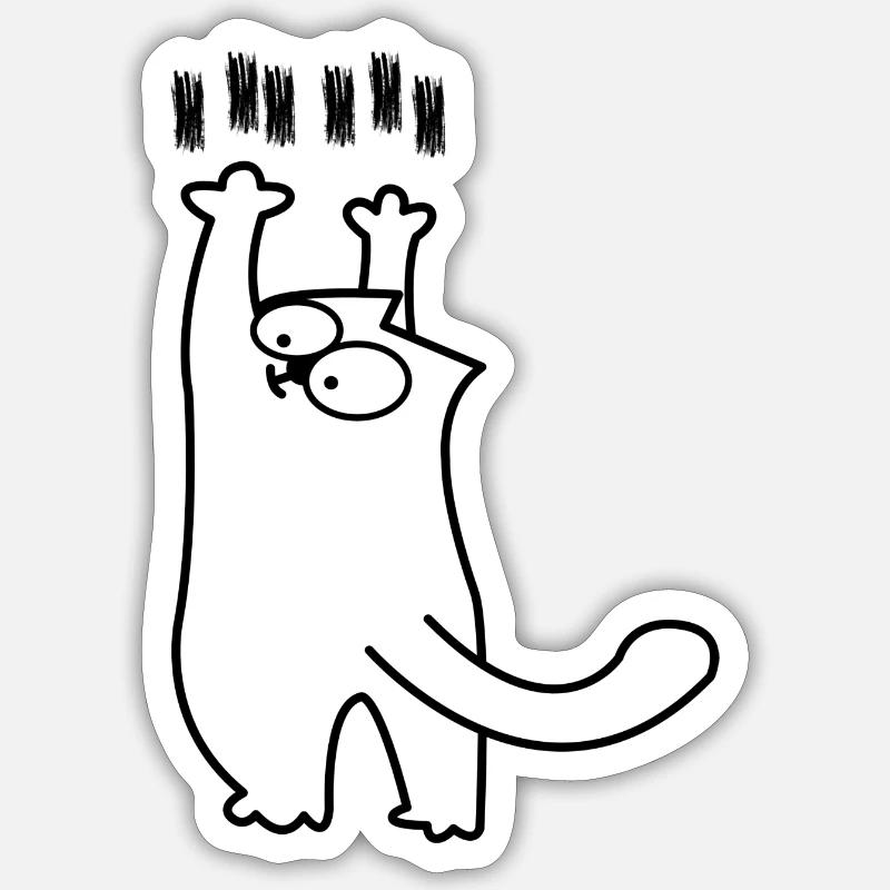 Scratching Cat Lover - Sticker size S (10 x 10 cm) - white matte