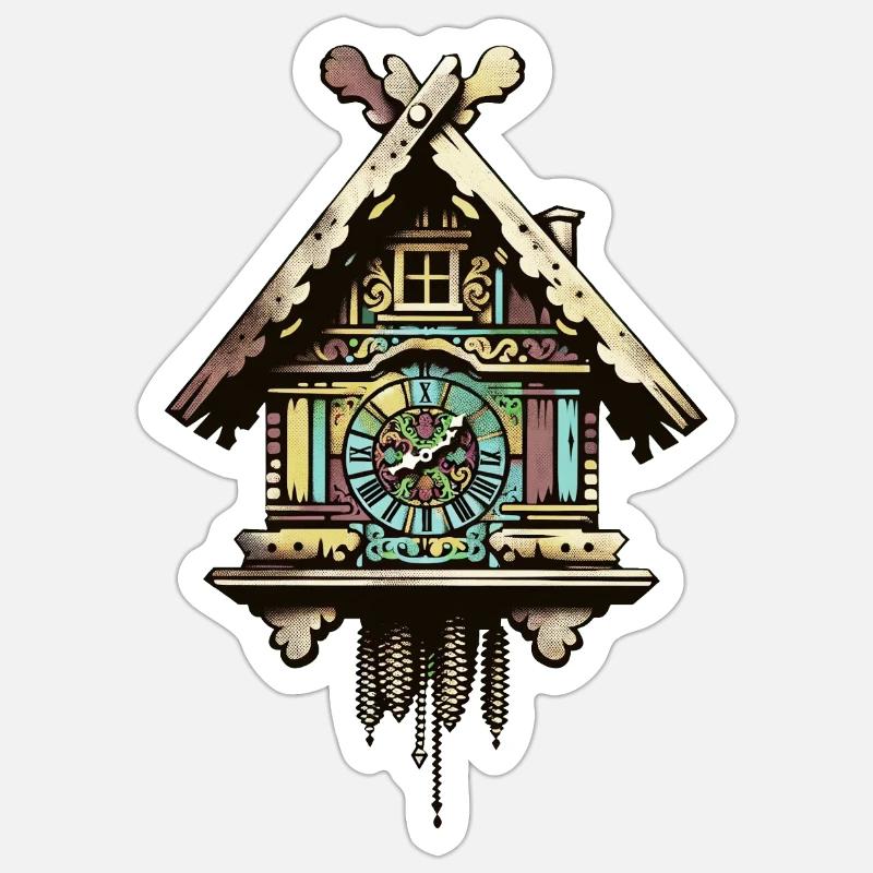 Cuckoo Clock |Typical German Traditional German Sticker size S (10 x 10 cm)