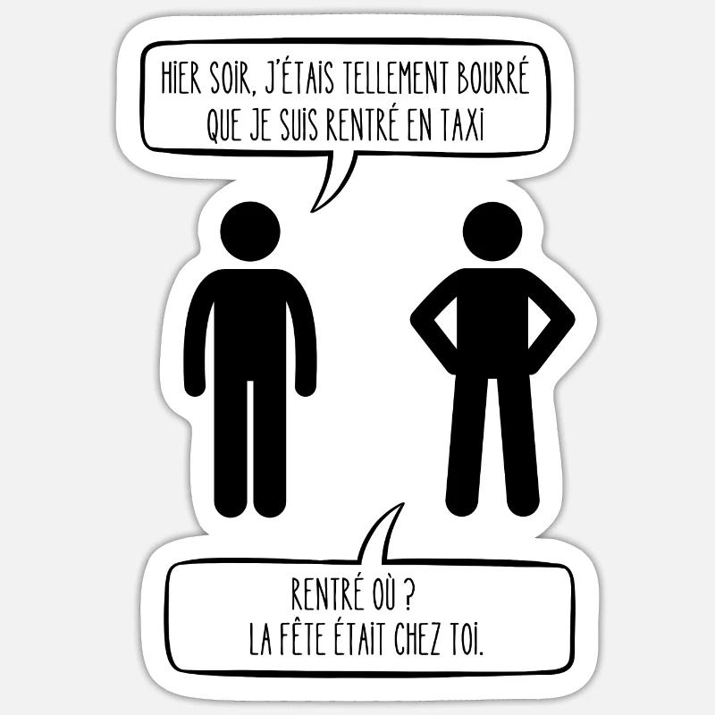 tellement bourré - Sticker taille S (10 x 10 cm) - blanc mat