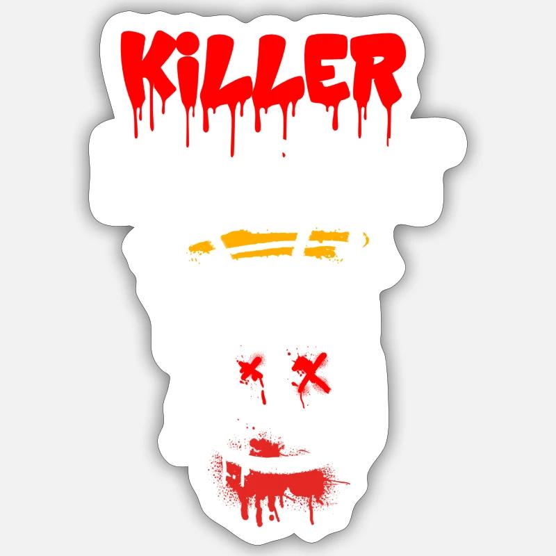 Killer Rabbit white Sticker Größe S (10 x 10 cm)