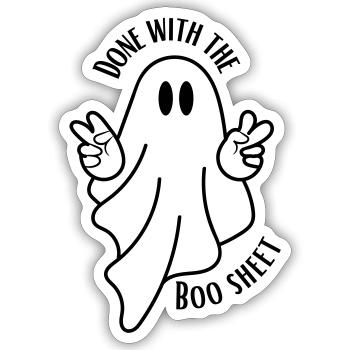 Boo Sheet - Sticker Größe S (10 x 10 cm) - Mattweiß - Vorne