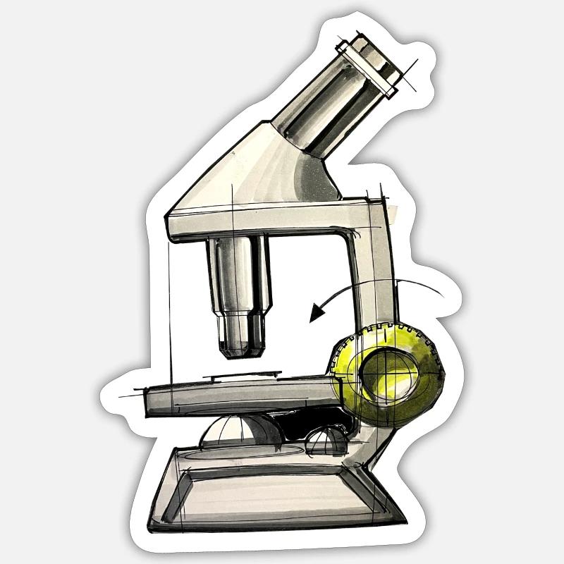 Science microscope - Sticker size S (10 x 10 cm) - white matte