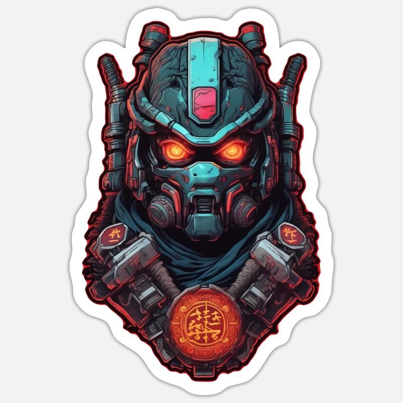 Samurai Warrior - Japan - Robot Sticker size S (10 x 10 cm)