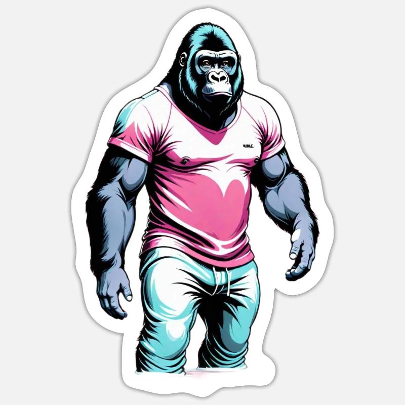 Gorille Cool Sticker taille S (10 x 10 cm)