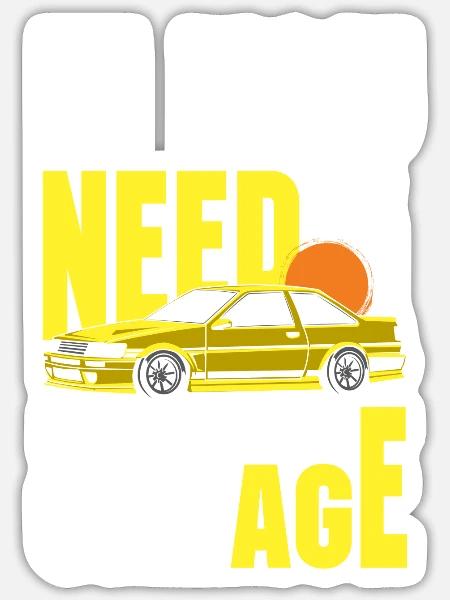 Tuning Rennwagen - Sticker Größe S (10 x 10 cm) - Mattweiß