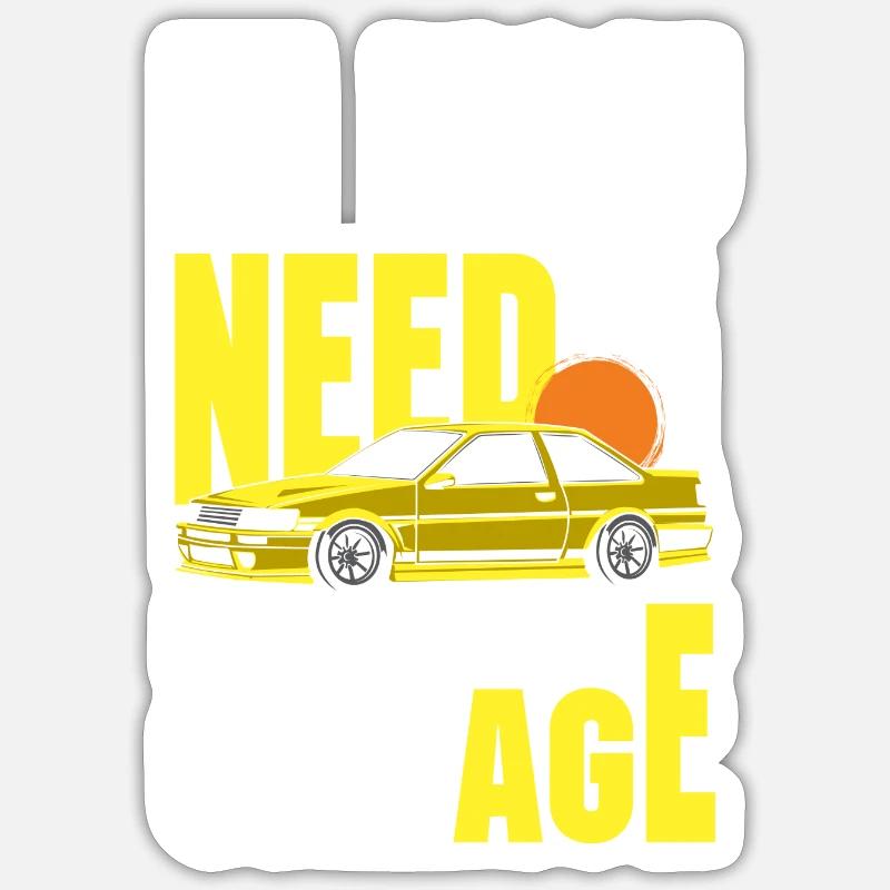 Tuning Rennwagen - Sticker Größe S (10 x 10 cm) - Mattweiß
